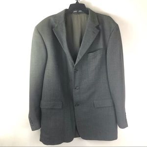 Oscar de la Renta Mens 100% Wool Sport Coat Blazer 44L Dark Gray